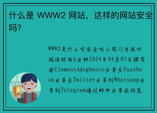 什么是 WWW2 网站，这样的网站安全吗？ 